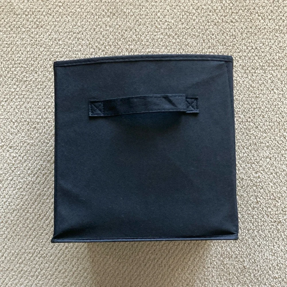 Black Collapsible Storage Cube 11” x 11” x 10.5” Space Saving Solution Single